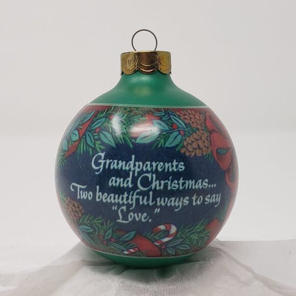 1990 Hallmark Grandparents Glass Bulb Keepsake Holiday Christmas Ornament - Picture 5 of 9
